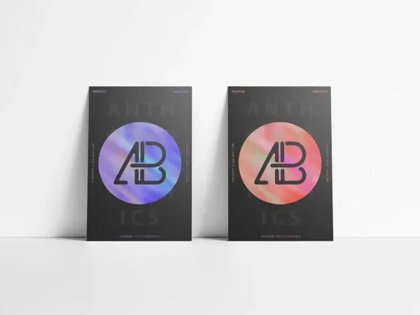 Two Posters Against a White Wall Mockup 1