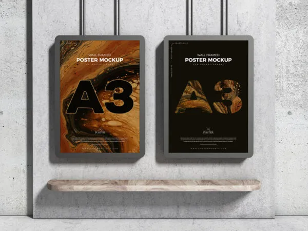 Two Posters Mockup on the Wall 1