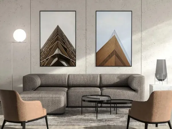 Two Posters in a Modern Interior Mockup 1