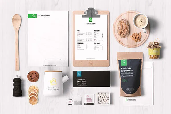 Two Pre Made Food Packaging Branding Sets Mockup 1