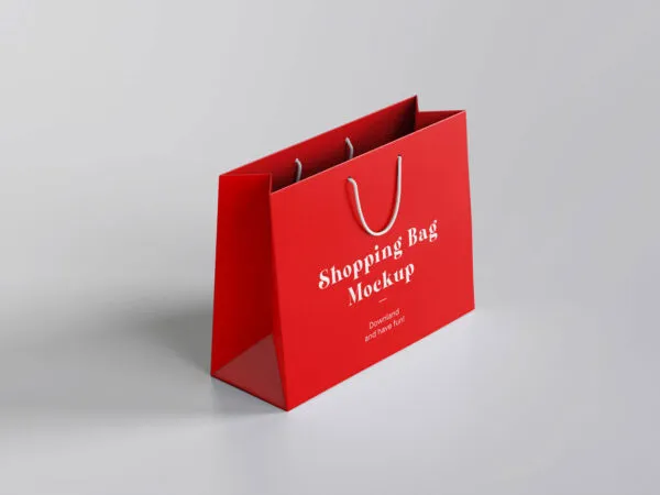 Two Preview Photos of Paper Shopping Bag Mockup 1