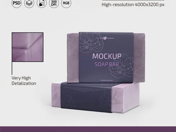 Two Realistic Decorated Soap Bar Mockups 1