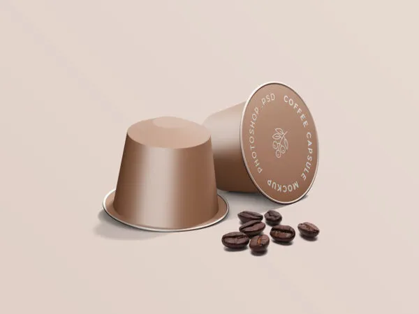 Two Realistic Espresso Coffee Capsule Mockup 1