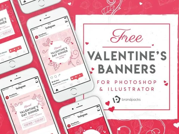 Two Red and Pink Valentine Instagram Banner Templates 1