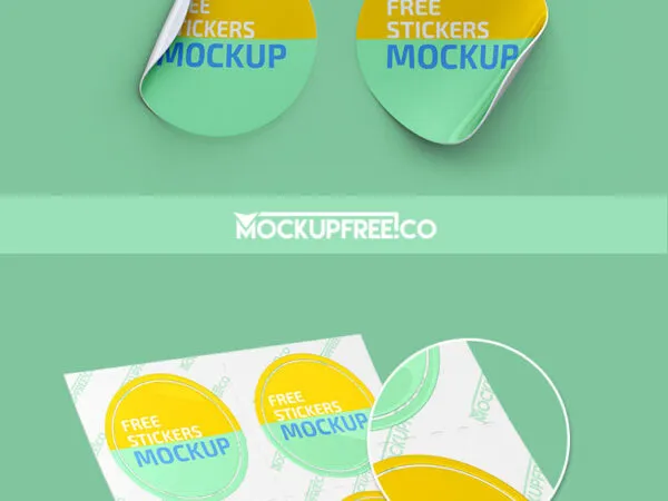 Two Round Sticker Mockups 1