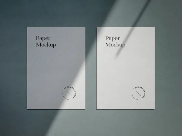Two Shading A4 Paper Sheets Mockup 1