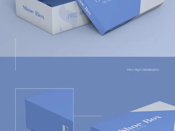 Two Shoe Box Mockups with Perspective View 1