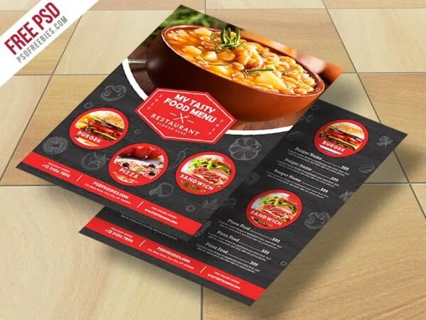 Two Sided Restaurant Food Menu Flyer Template 1