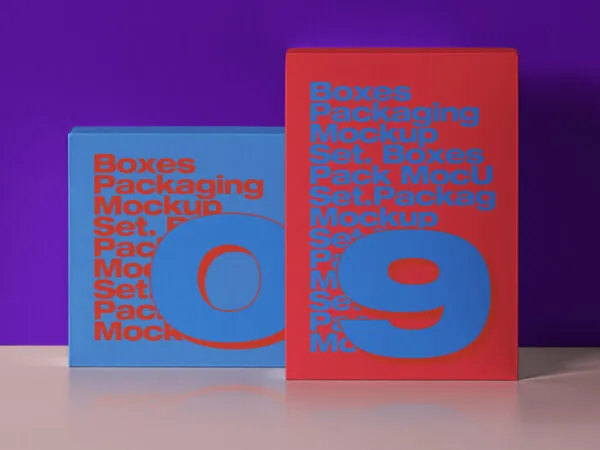 Two Sized Product Box Packaging Mockup 1