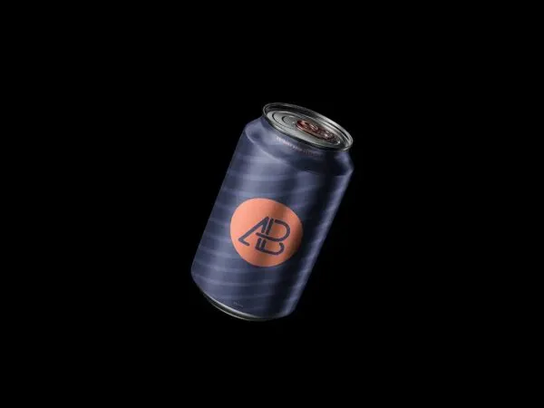 Two Sizes of Striped Tilted Floating Cans Mockup 1