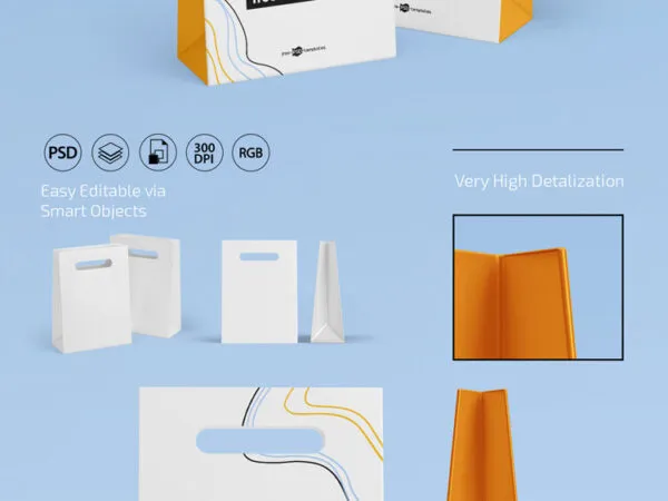 Two Small Paper Gift Bag Mockups 1