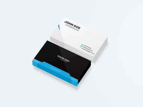 Two Stacks of Business Cards Mockup 1