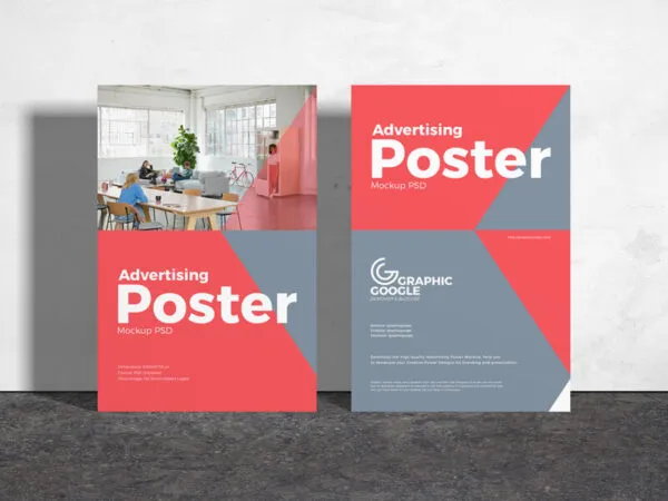 Two Standing Advertising Posters Mockup 1
