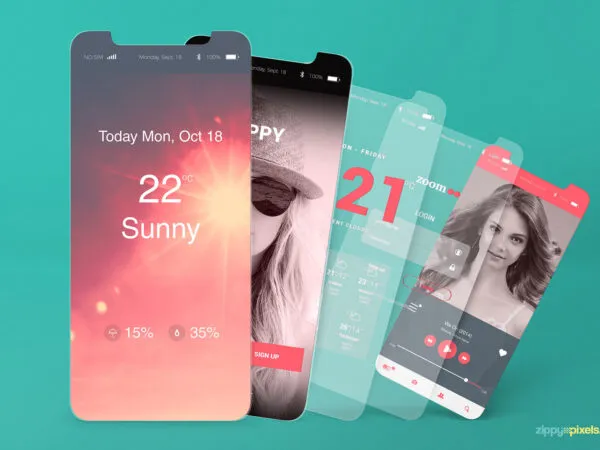 Two Super Elegant iOS UIUX Presentation Mockups 1