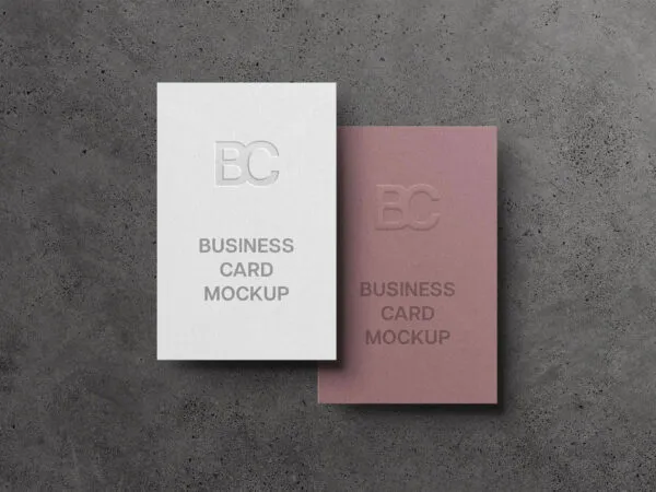 Two Vertical Business Card Mockup 1