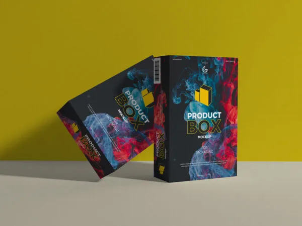 Two Vertical Product Packaging Boxes Mockup 1