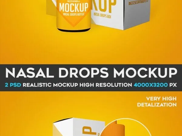 Two Views of a Nasal Drop and its Box Mockup 1