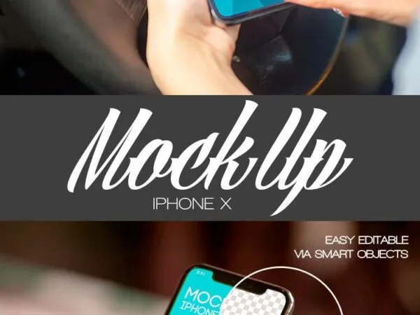 Two iPhone X Screen Mockups in Persons Hand 1