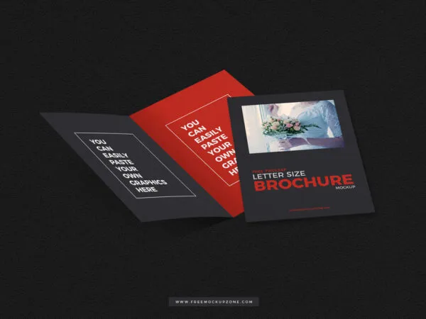 Two leaf Letter size Brochure Mockup on Adjustable Setting 1