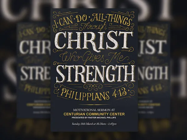 Typography Flyer Template Featuring Handwritten Christian Quote 1