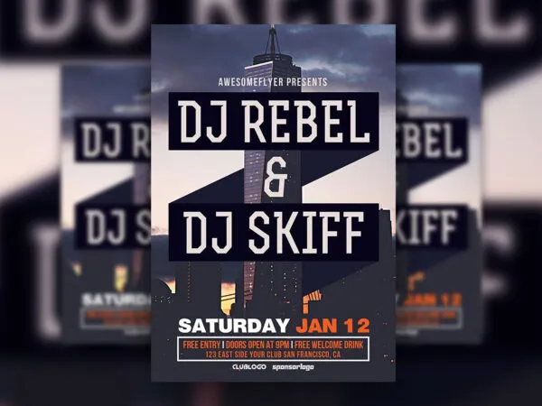 Ubrban Electro Party Flyer Template 1
