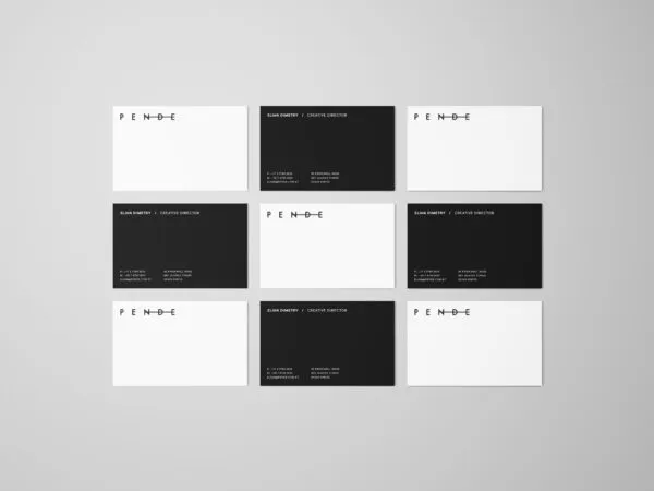 Uniform Overhead Business Cards Mockup 1