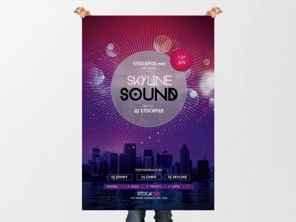 Urban Abstract Music Event Flyer Template 1