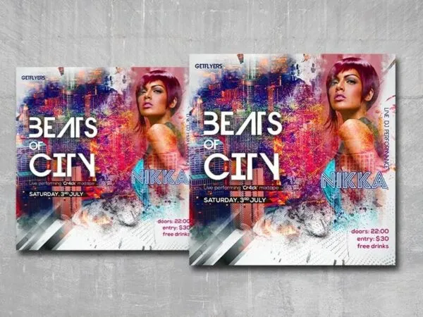 Urban Beats Club Instagram Flyer Template 1