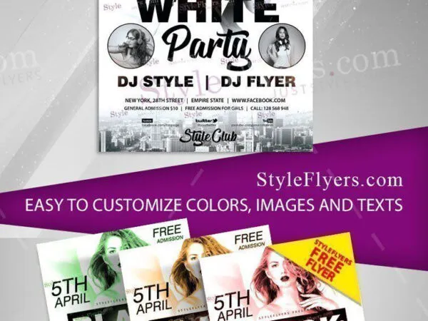Urban Bold Black and White Party Flyer Template 1