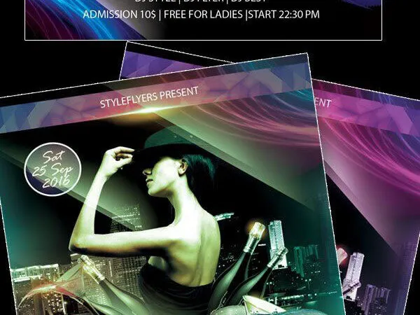 Urban Border Circle Ladies Night Party Flyer Template 1