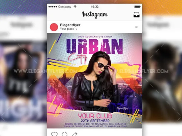 Urban City Party Flyer Instagram Post and Facebook Cover Templates 1