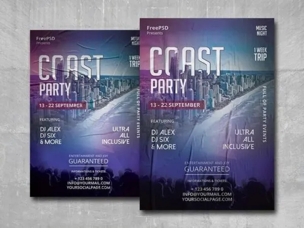 Urban Coast Beach Party Flyer Template 1