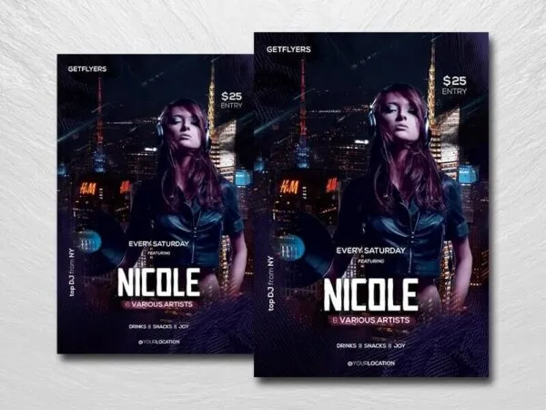 Urban DJ Party Flyer Template 1