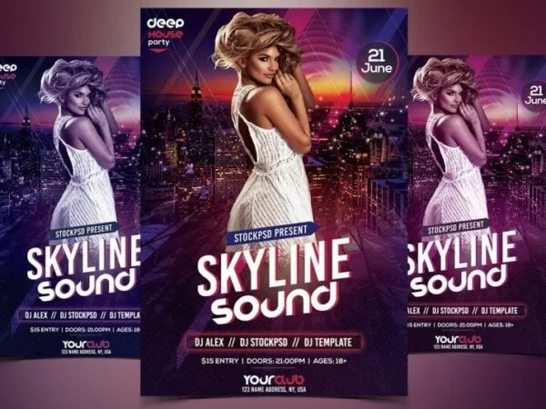 Urban Elegant Music Party Flyer Template 1