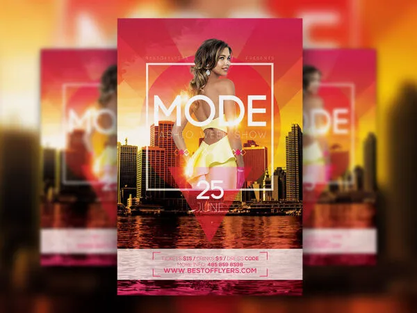 Urban Fashion Week Flyer and Facebook Cover Template 1
