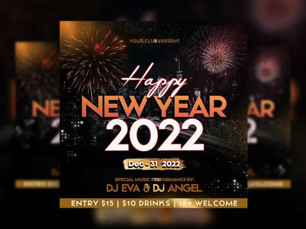 Urban Festive New Year Flyer Instagram Banner Template 1