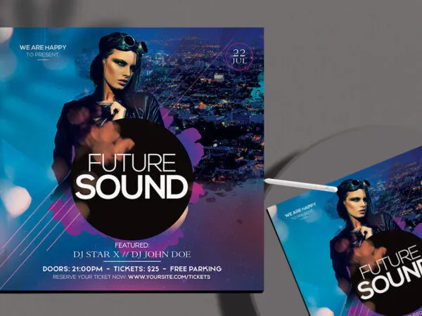 Urban Futuristic DJ Announcement Flyer Instagram Template 1