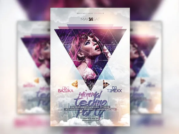 Urban Geometric Nightclub Flyer Template 1