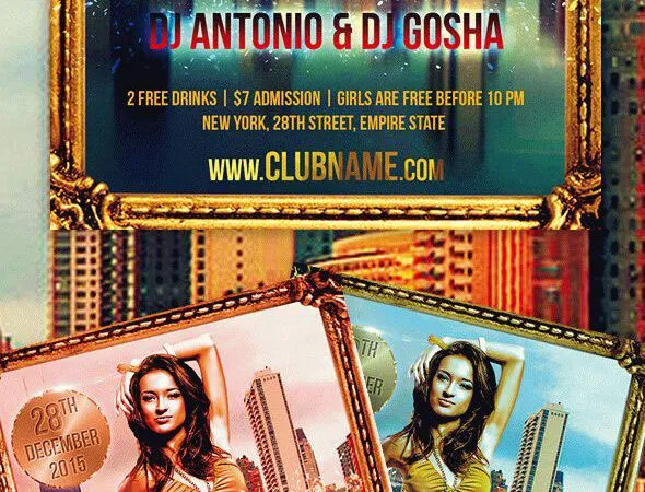 Urban Glitter Club Party Flyer Template 1