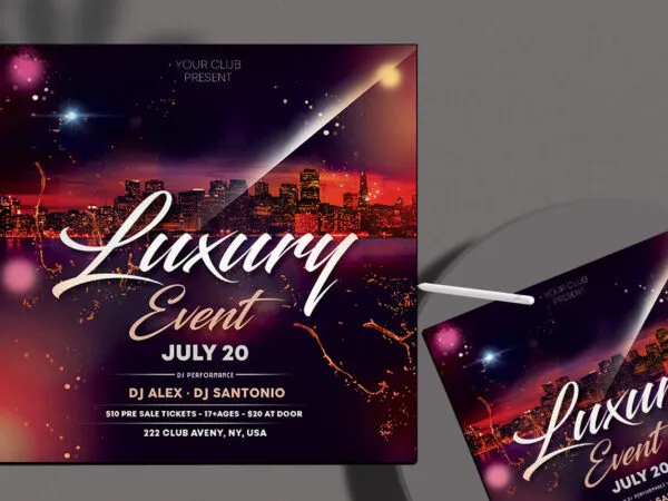 Urban Glitter DJ Flyer Instagram Template 1