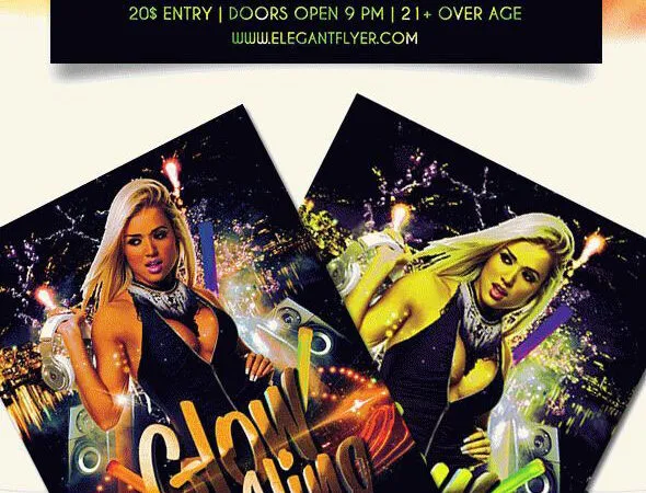 Urban Glitter DJ Party Flyer and Facebook Cover Template 1
