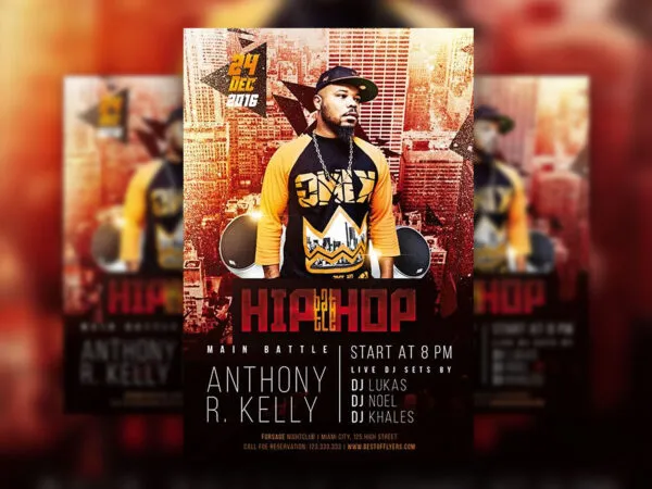 Urban Grunge Hip Hop Party Flyers and Facebook Cover Templates 1