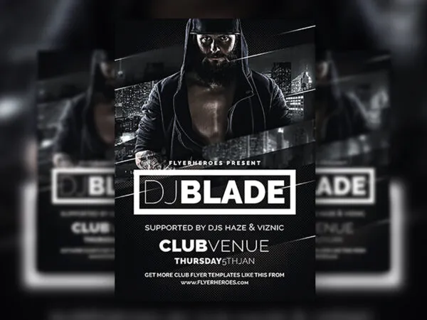 Urban Hip Hop DJ and Club Event Flyer Template 1