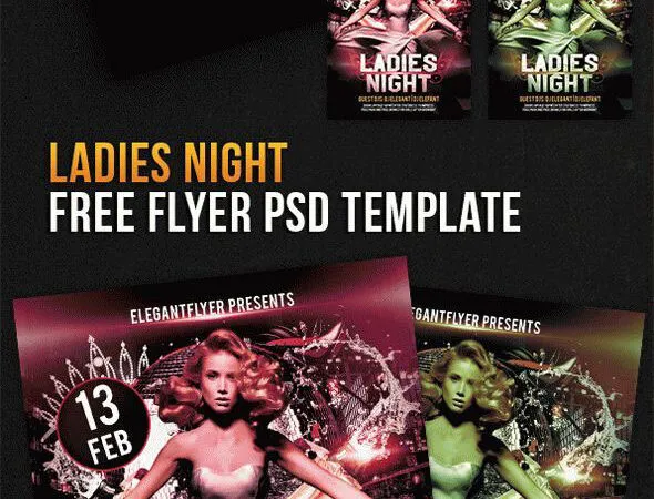 Urban Ladies Club Party Flyer and Facebook Cover Template 1