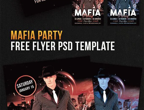 Urban Mafia Party Flyer Template Plus a Facebook Cover 1