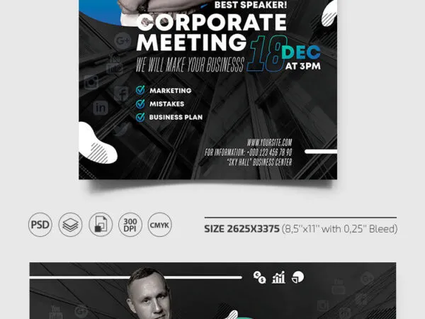 Urban Modern Corporate Workshop Flyer Template Along with Facebook Cover 1
