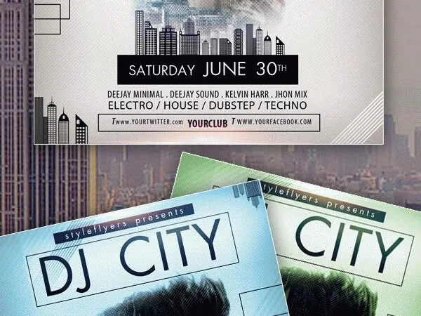 Urban Modern DJ Music Event Flyer Template 1