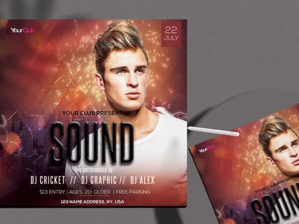 Urban Modern DJ Music Party Instagram and Flyer Template 1