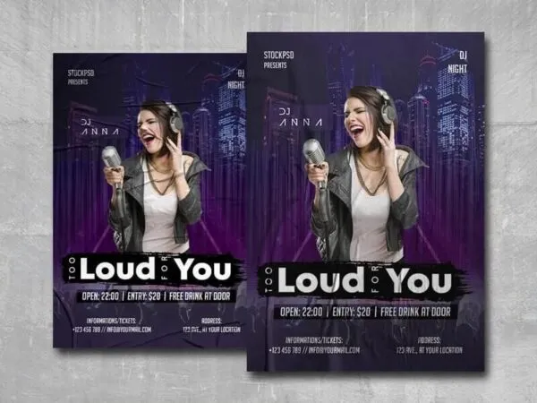 Urban Modern DJ Party Flyer Template 1