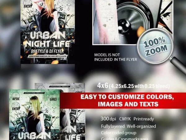 Urban Modern Nightclub Party Flyer Template 1